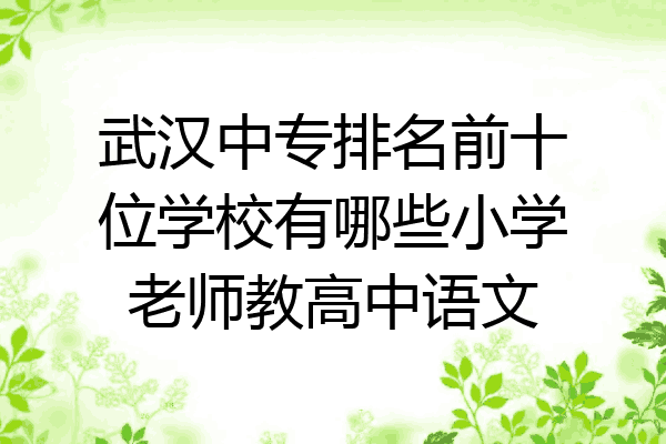 武汉中专排名前十位学校有哪些小学老师教高中语文