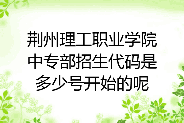 荆州理工职业学院中专部招生代码是多少号开始的呢