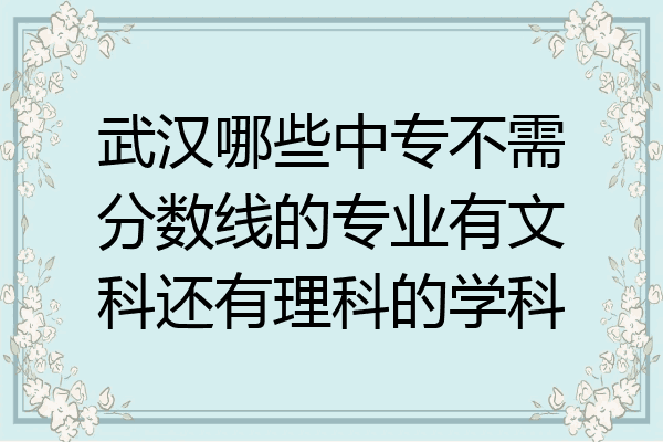 武汉哪些中专不需分数线的专业有文科还有理科的学科