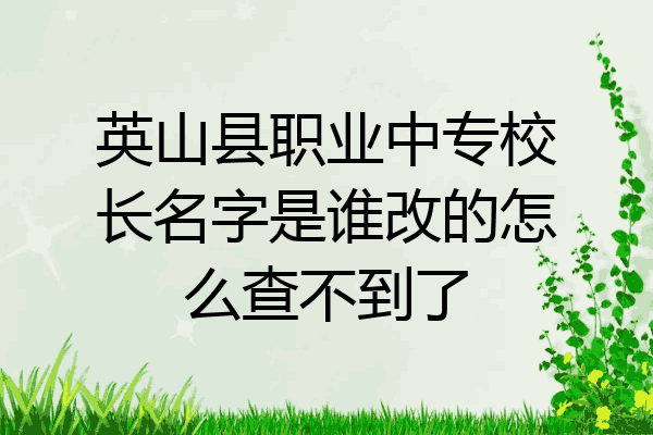 英山县职业中专校长名字是谁改的怎么查不到了