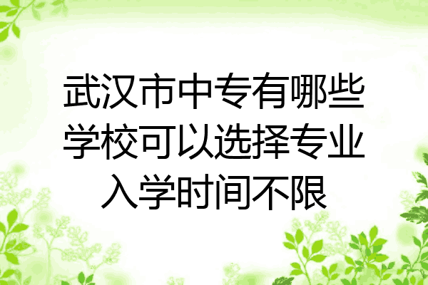 武汉市中专有哪些学校可以选择专业入学时间不限