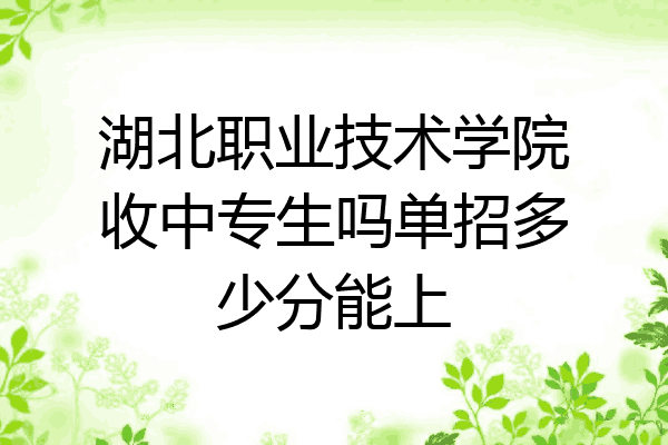 湖北职业技术学院收中专生吗单招多少分能上