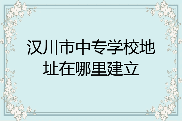 汉川市中专学校地址在哪里建立