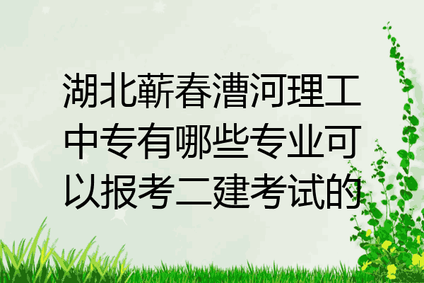 湖北蕲春漕河理工中专有哪些专业可以报考二建考试的