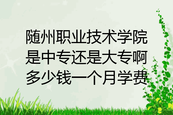 随州职业技术学院是中专还是大专啊多少钱一个月学费