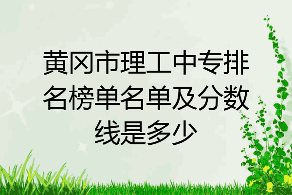黄冈市理工中专排名榜单名单及分数线是多少