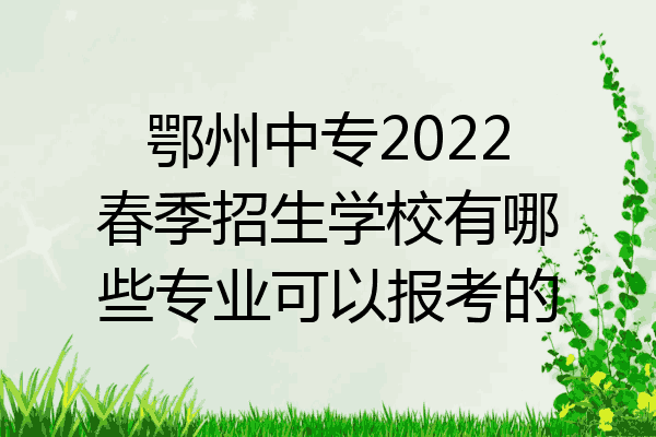 鄂州中专2022春季招生学校有哪些专业可以报考的