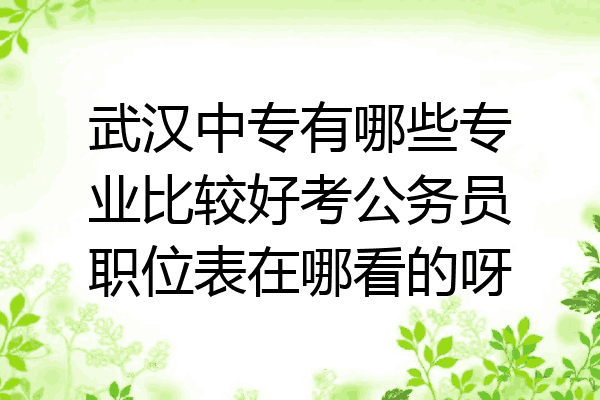 武汉中专有哪些专业比较好考公务员职位表在哪看的呀