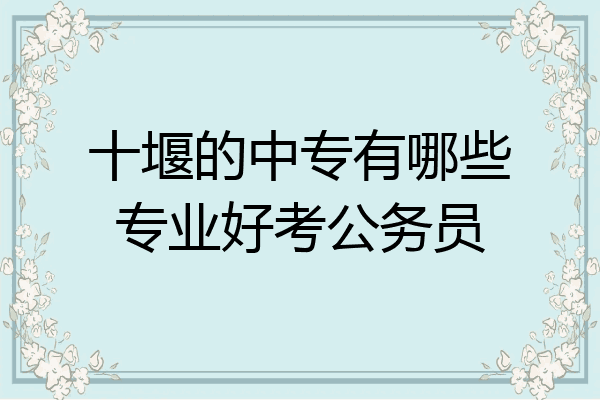 十堰的中专有哪些专业好考公务员