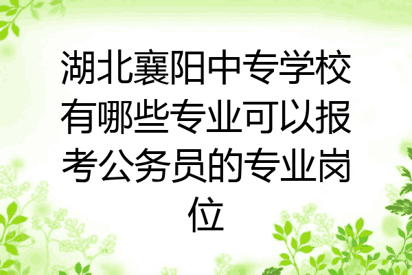 湖北襄阳中专学校有哪些专业可以报考公务员的专业岗位