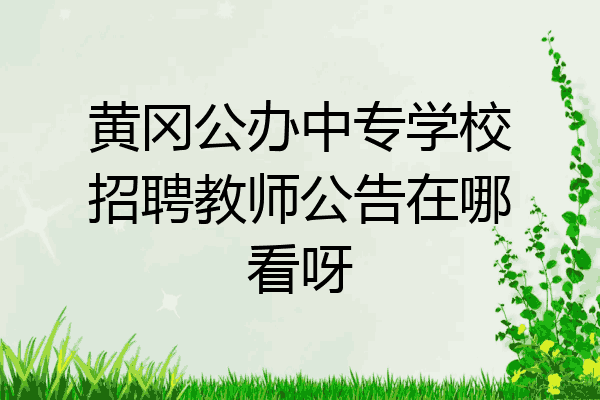 黄冈公办中专学校招聘教师公告在哪看呀