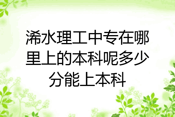 浠水理工中专在哪里上的本科呢多少分能上本科
