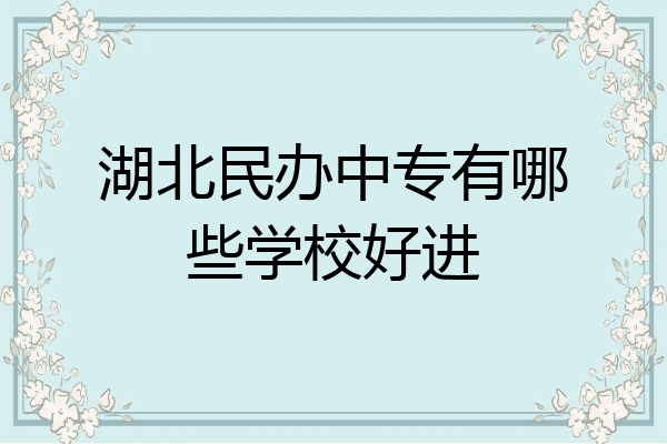 湖北民办中专有哪些学校好进