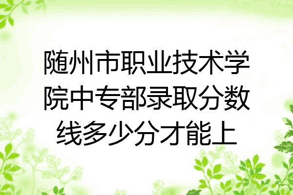 随州市职业技术学院中专部录取分数线多少分才能上