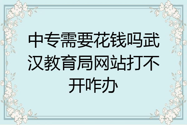 中专需要花钱吗武汉教育局网站打不开咋办