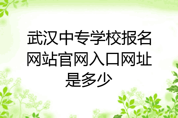 武汉中专学校报名网站官网入口网址是多少