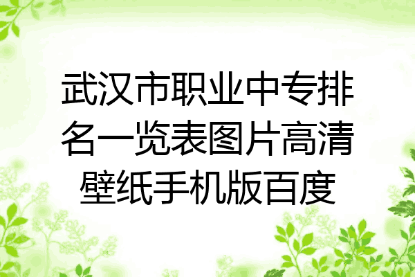 武汉市职业中专排名一览表图片高清壁纸手机版百度