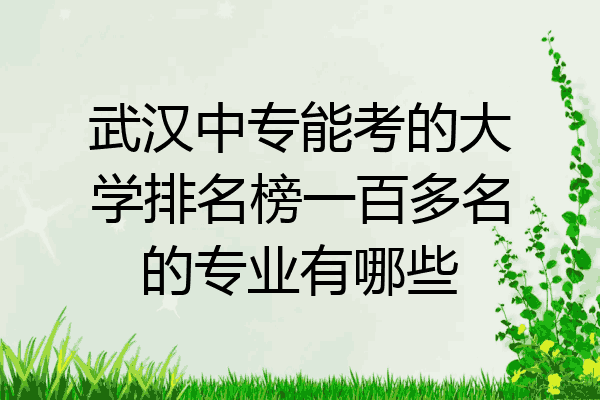 武汉中专能考的大学排名榜一百多名的专业有哪些