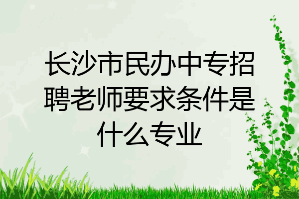 长沙市民办中专招聘老师要求条件是什么专业