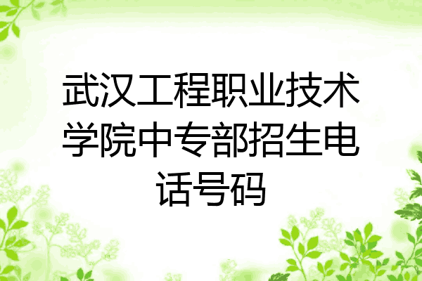武汉工程职业技术学院中专部招生电话号码