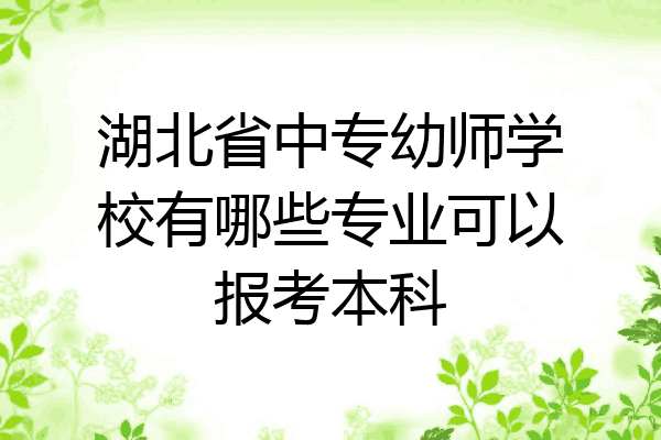 湖北省中专幼师学校有哪些专业可以报考本科