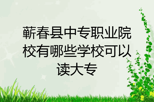 蕲春县中专职业院校有哪些学校可以读大专
