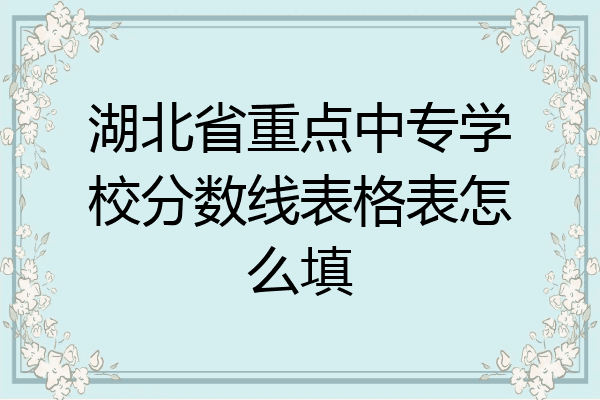 湖北省重点中专学校分数线表格表怎么填