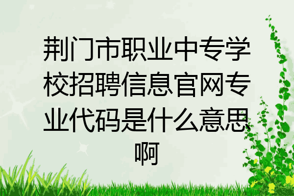 荆门市职业中专学校招聘信息官网专业代码是什么意思啊