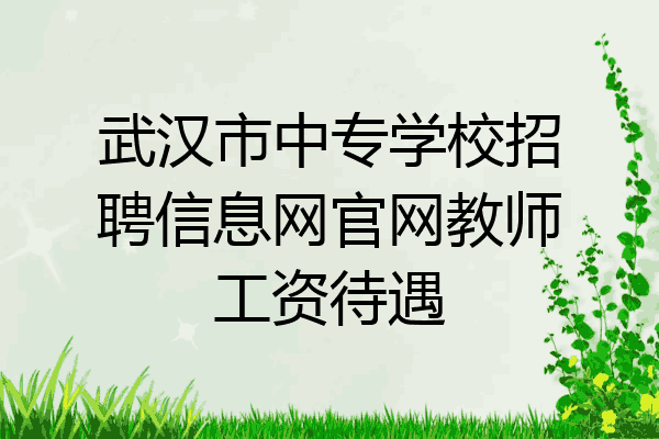 武汉市中专学校招聘信息网官网教师工资待遇