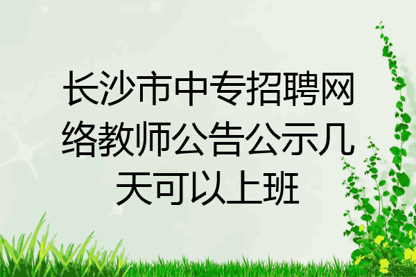 长沙市中专招聘网络教师公告公示几天可以上班