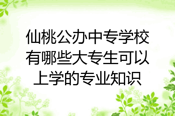 仙桃公办中专学校有哪些大专生可以上学的专业知识