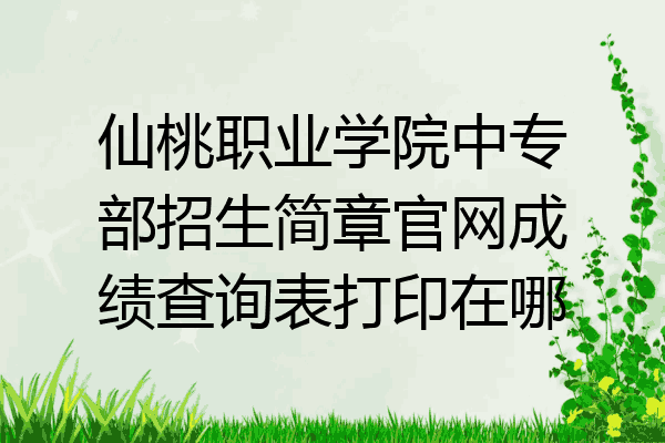 仙桃职业学院中专部招生简章官网成绩查询表打印在哪