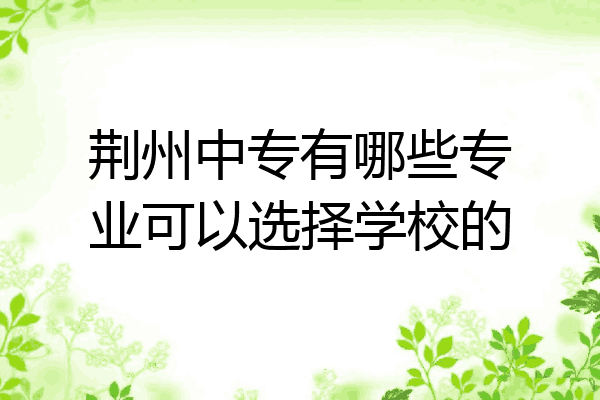 荆州中专有哪些专业可以选择学校的