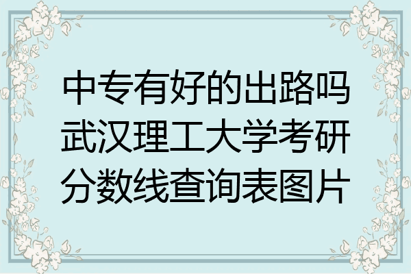中专有好的出路吗武汉理工大学考研分数线查询表图片