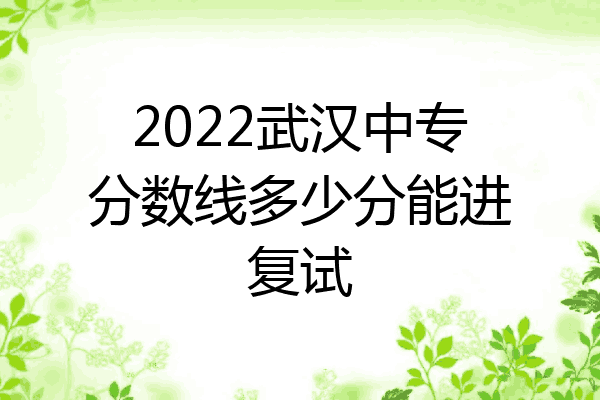 2022武汉中专分数线多少分能进复试