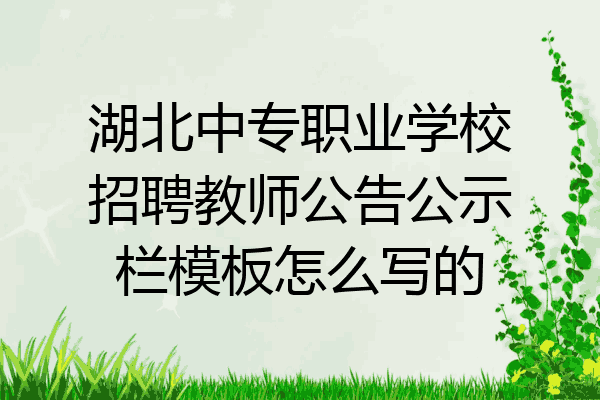 湖北中专职业学校招聘教师公告公示栏模板怎么写的