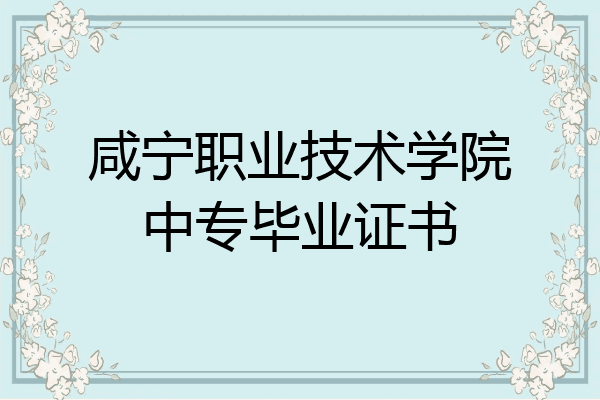 咸宁职业技术学院中专毕业证书