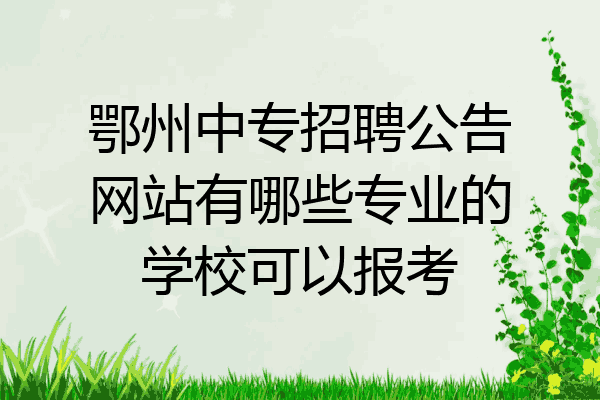 鄂州中专招聘公告网站有哪些专业的学校可以报考