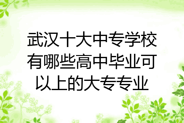 武汉十大中专学校有哪些高中毕业可以上的大专专业