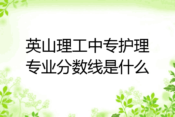 英山理工中专护理专业分数线是什么