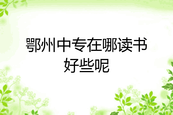 鄂州中专在哪读书好些呢