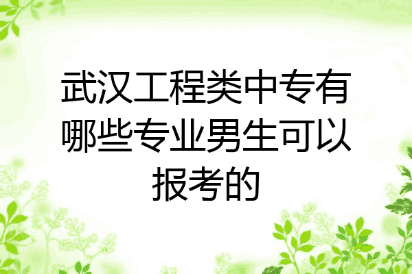 武汉工程类中专有哪些专业男生可以报考的