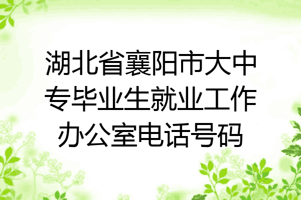 湖北省襄阳市大中专毕业生就业工作办公室电话号码
