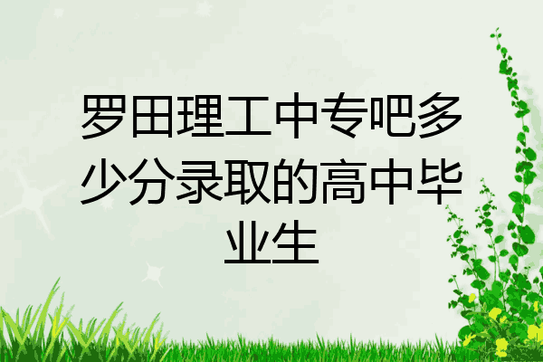 罗田理工中专吧多少分录取的高中毕业生