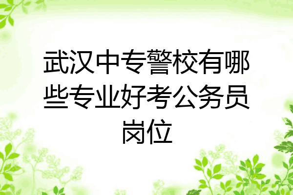 武汉中专警校有哪些专业好考公务员岗位