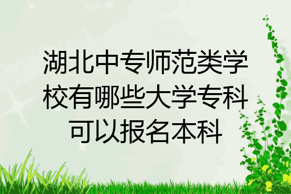 湖北中专师范类学校有哪些大学专科可以报名本科