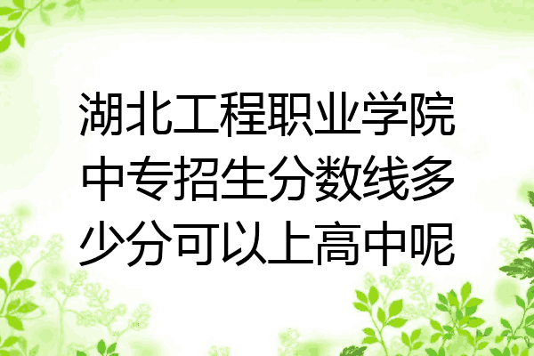 湖北工程职业学院中专招生分数线多少分可以上高中呢