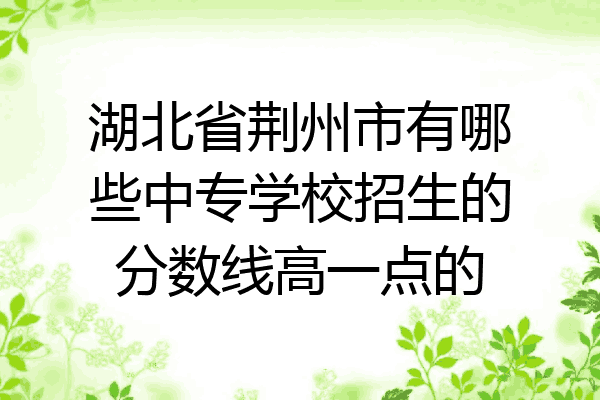 湖北省荆州市有哪些中专学校招生的分数线高一点的