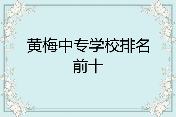 黄梅中专学校排名前十