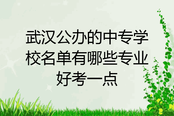 武汉公办的中专学校名单有哪些专业好考一点